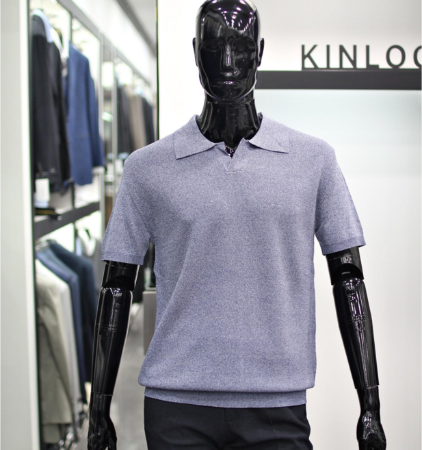 킨록 자외선차단 기능성 변형카라넥 남자반팔니트 2칼라 EF0506
