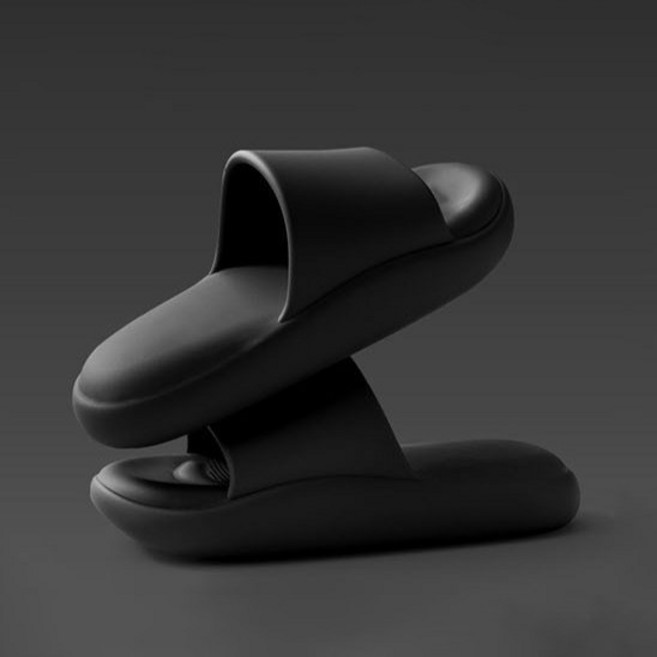 하이어데코 발편한 아치형 쿠션 거실 슬리퍼, 블랙, 1개