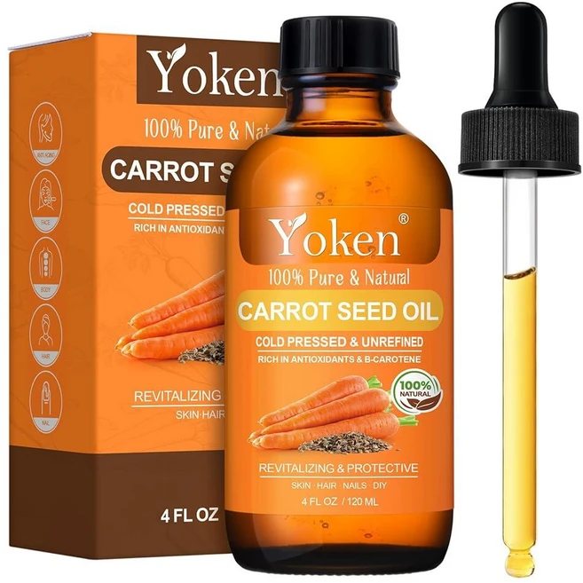 Yoken 냉압착 당근 씨앗 오일 118.3ml(4온스) - 피부 및 모발용 100% 순수 천연 캐리어 오일 경량 얼굴 및 두피 오일 구아샤 DIY 블렌드 마사지, Yoken 냉압착 당근 씨앗 오일 118.3ml(4온스, 1, 120ml - 쿠팡