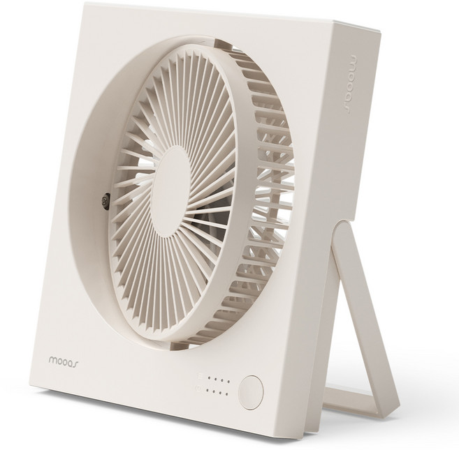 무아스 마그넷 스퀘어 탁상용 무선 선풍기, 라이트베이지, MF-D2