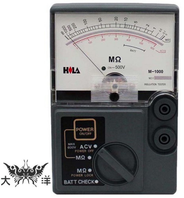 海碁 HILA 指針式絕緣高阻計, 1個, M-1000