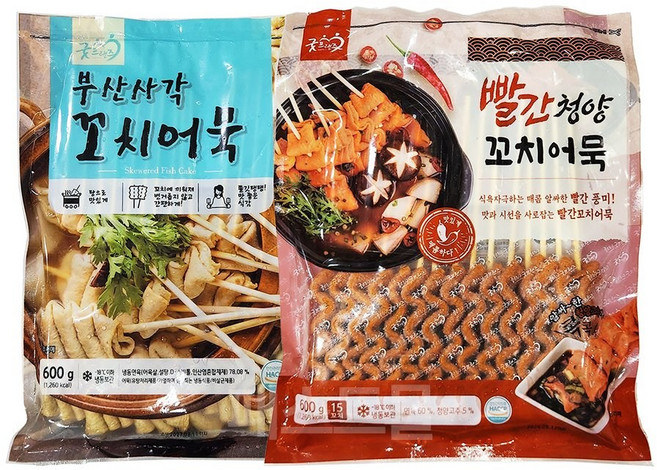 굿프랜즈 부산사각 꼬치어묵 600g + 빨간청양 꼬치어묵 600g 세트, 1세트, 1.2kg
