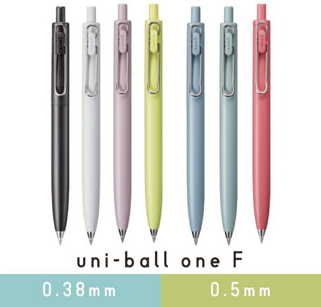 日本 UNI三菱《UNI-BALL ONE F》0.5低重心鋼珠筆 明進文房具, 1個, 0.5紅色補充筆芯, 紅色