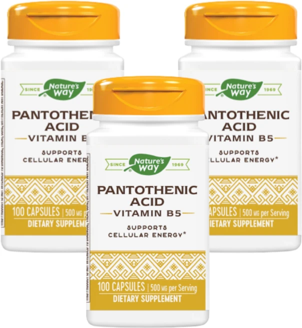 Natures Way 판토텐산 비타민 B5 500mg100캡슐 3SET, 100정 - 쿠팡