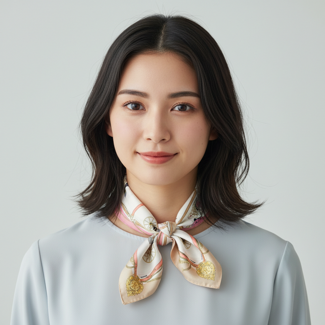 닥스 면실크 마차일러스트 미니 스카프