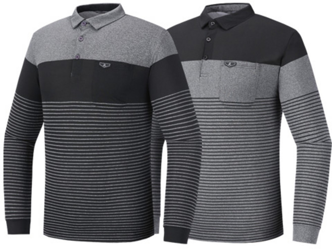 [1+1] 남성 퍼스트핏 스트라이프 카라티 SWT1010 골프웨어 골프 티셔츠 출근복 비즈니스 외출복 작업복 통기성 봄 가을 간절기 춘추