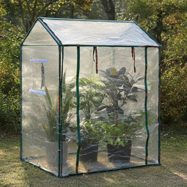 캄컴퍼니 조립식 미니 비닐 하우스 길고양이 소형 온실, PVC 조립식 하우스, 1개