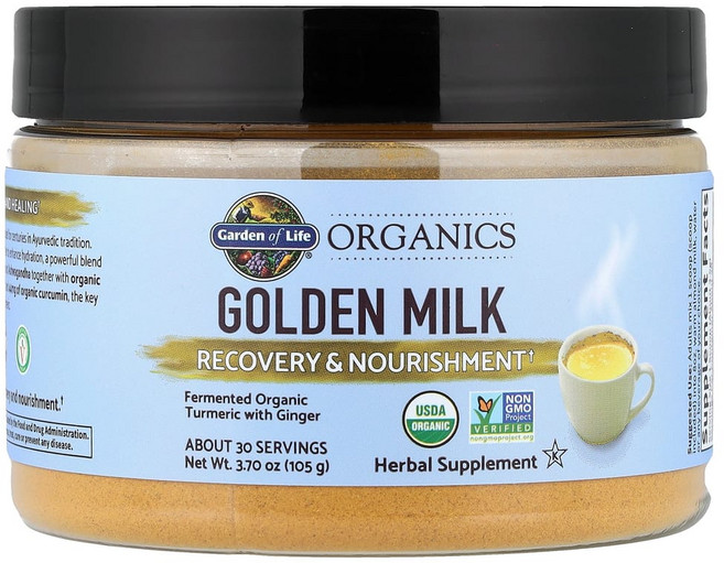 가든오브라이프 MyKind Organics Golden Milk & 영양 공급 3.70oz(105g), GOL12308, 105g, 1개