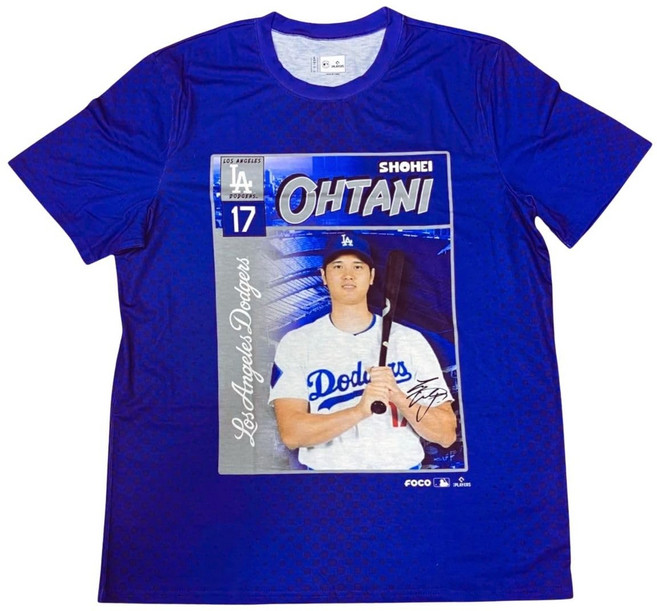 [FOCO] [MLB 공식] 오타니 쇼헤이 티셔츠 L 사이즈 블루 블루 다저스 상품 만화]