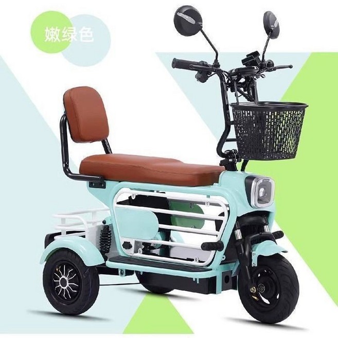 SMATER 電動三輪代步車, 綠色,10A鋰電續航20公里, 1個