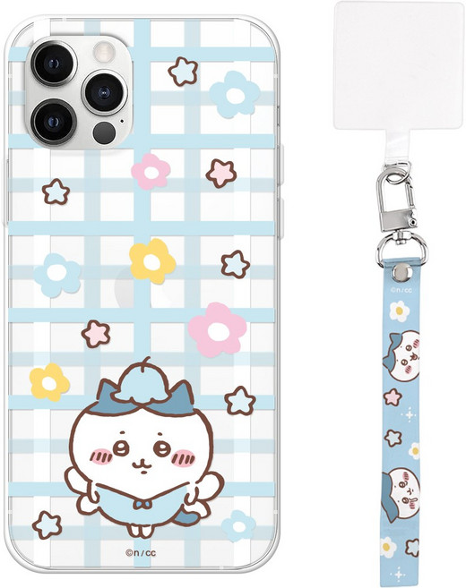 코쿼드 먼작귀 요정 클리어 케이스+태그스트랩_아이폰12Pro_가르마요정