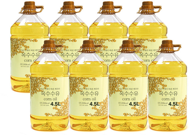 그대로푸드 옥수수유 옥배유, 8개, 4.5L
