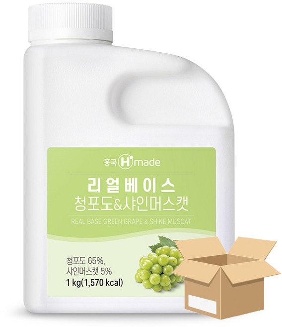 흥국 맘스리얼베이스 청포도앤샤인머스켓 1kg 1개, 6개