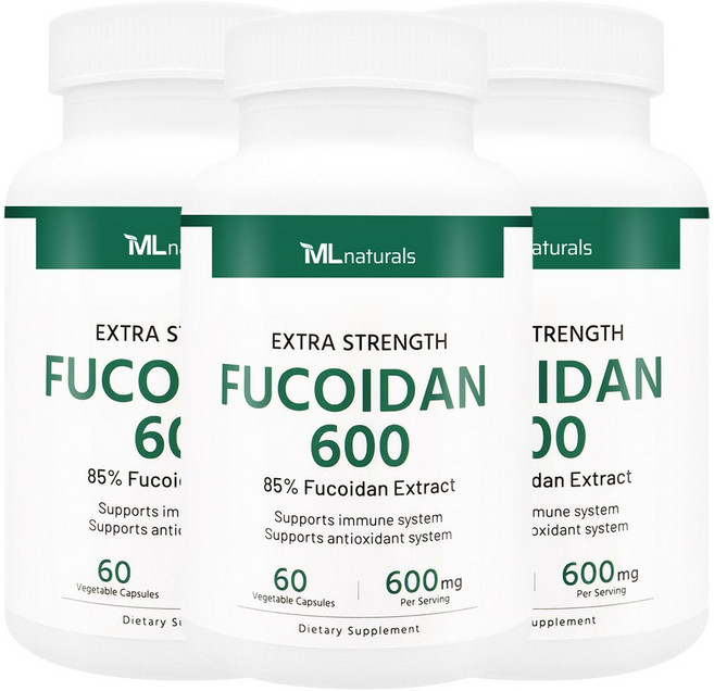 [미국번개배송] 신제품 착한명품 마이라이프 내추럴스 후코이단 600mg 60정 3병, 3개