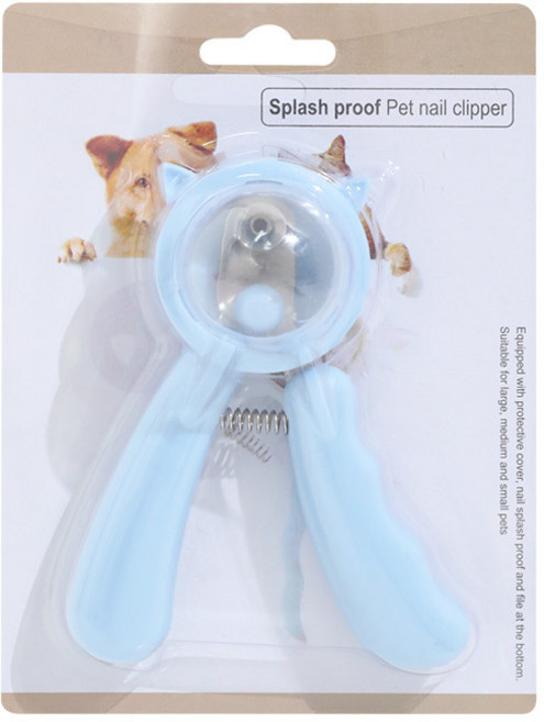 강아지 고양이 발톱깎이 튐방지 반려동물 네일클리퍼, 1개, 블루
