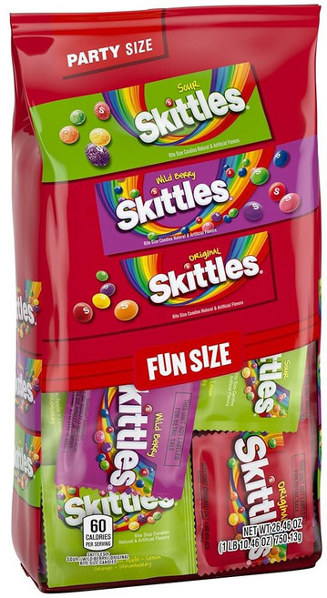 SKittle 오리지널 와일드 베리 & 스타버스트 페이브레드 프루티 할로윈 츄이 캔디 재미있는 사이즈 20.13온스 벌크, 26.46 Ounce (Pack of 1), 1개