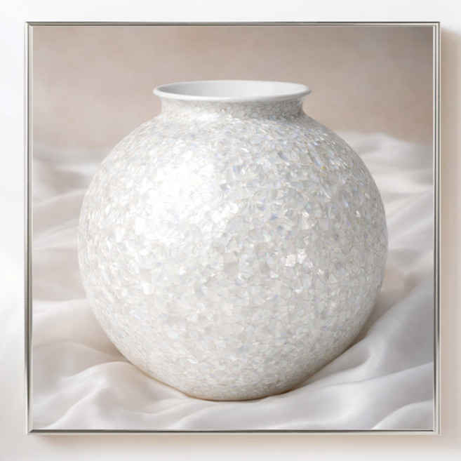 [하루애디자인] 감성 자개 달항아리 그림 액자 다복 집들이 개업선물, 무광골드