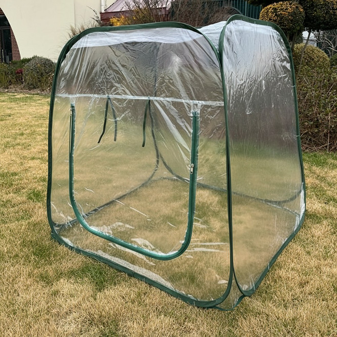 파파가든 사각 원터치 비닐하우스 베란다 미니 온실 98cm x 98cm x 98cm, 1개