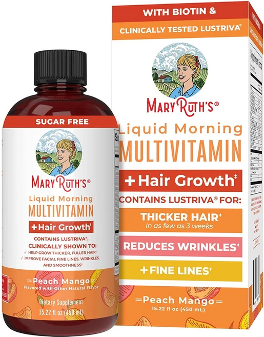 여성용 종합 비타민 ＋ Lustriva 모발 성장 리포좀 비오틴 10000mcg 두꺼운 모발 주름에 대한 임상 테스트를 거침 Ashwagandha를 사용한 잔주름 스킨 케어, 450ml, 1개 - 쿠팡