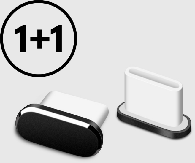 리빙릿 c타입 마개 보호캡 알루미늄 충전 단자 먼지 차단, 2개, 블랙