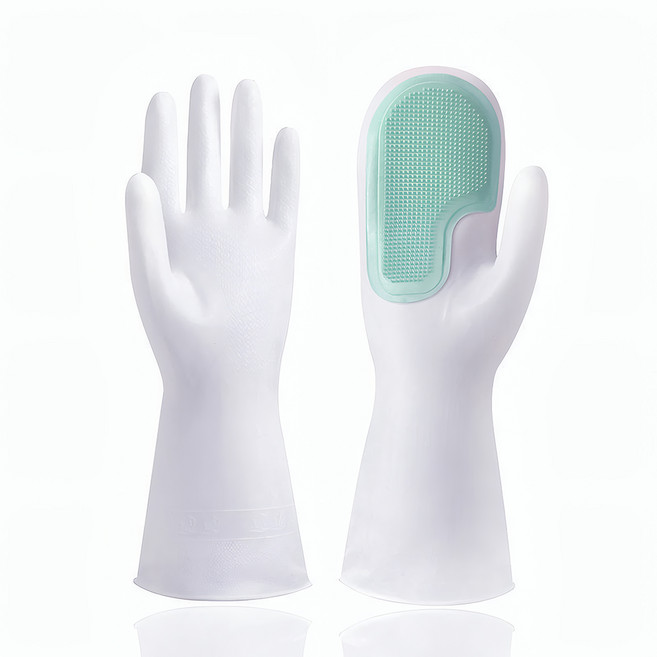 원핸드 일체형 실리콘 수세미 고무 장갑, 1세트, FREE(one size), 그린