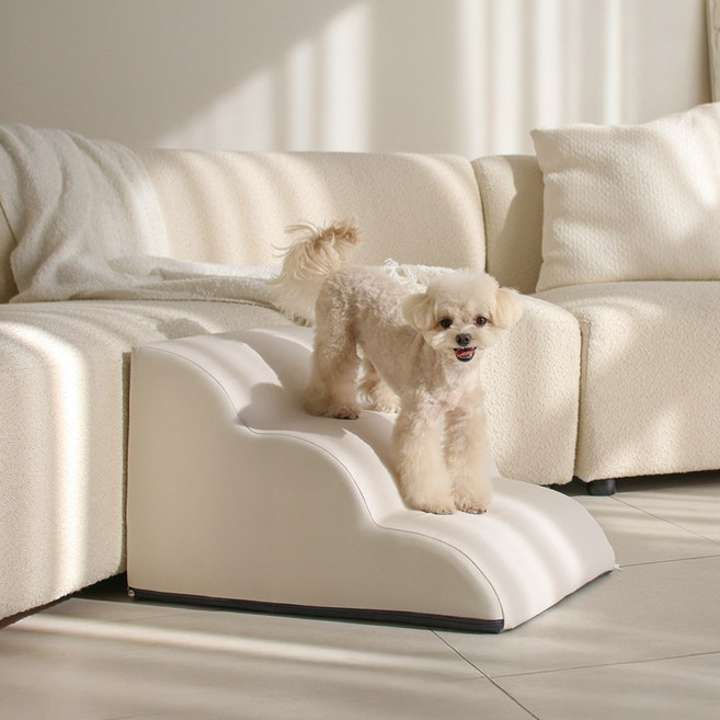 초코펫하우스 강아지 라운드 논슬립스텝 4.0 계단, 1개, 아이보리