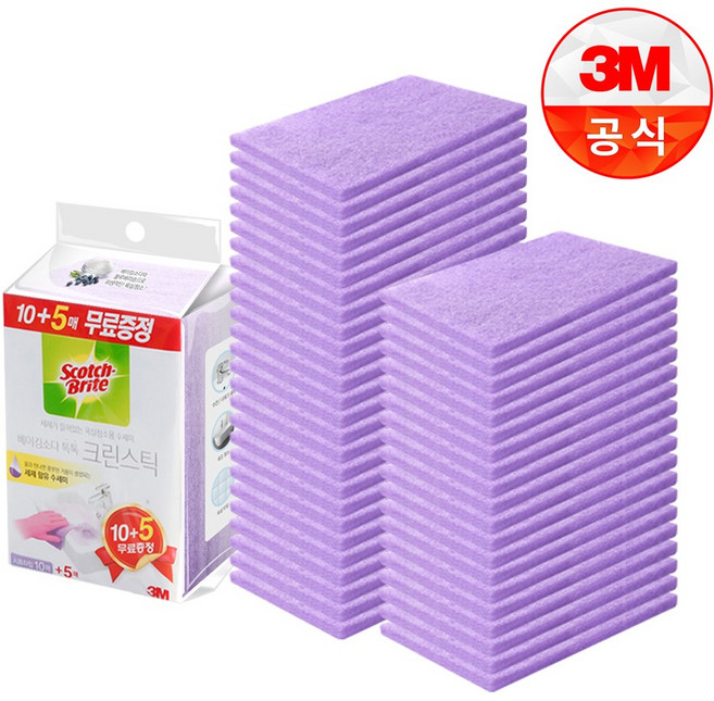 [3M]욕실청소용 크린스틱 시트타입 10+5입 3개