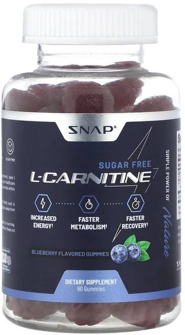 스넵서플라이먼츠 L-카르니틴 구미젤리 무가당 블루베리 60 구미, NPP25325, 1병, 60정 - 쿠팡