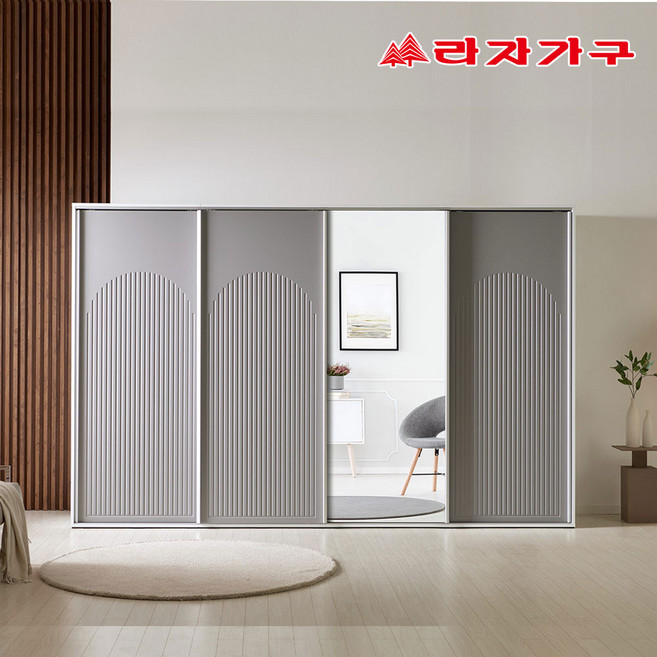 라자가구 트라움 3200 전신거울 템바보드 슬라이딩 옷장 장롱 E0등급 자동댐핑도어, 내츄럴, 기본형(옷장+이불장+옷장+옷장), 선택완료
