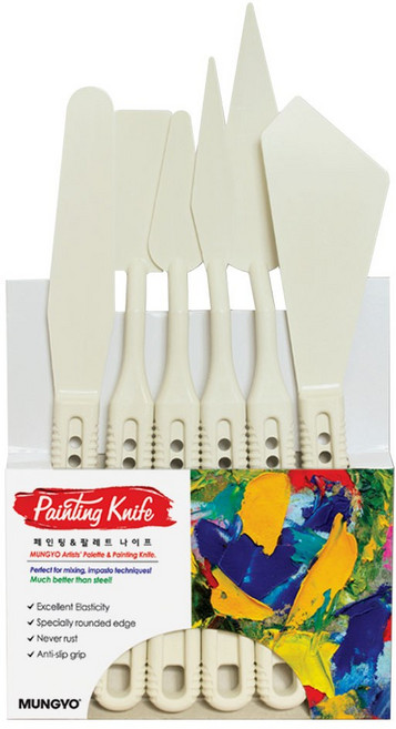 [드림라이프] 문교 페인팅 팔레트 나이프 6본세트 / 유화재료 물감 도구, 1개