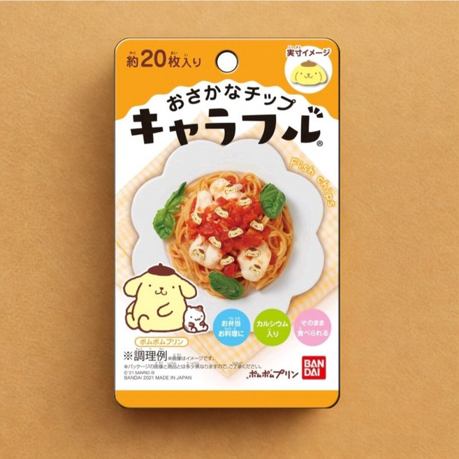 반다이 캬라후루 어묵칩 캐릭터 도시락 꾸미기 폼폼푸린 모양, 20개, 2.8g