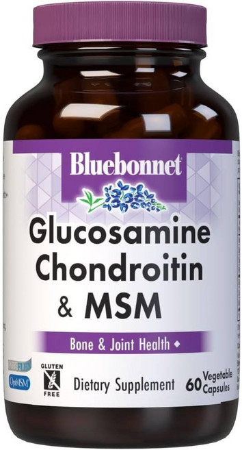 블루보넷 글루코사민 콘드로이친 & 엠에스엠 (20일분) Bluebonnet Glucosamine Chondroitin & MSM, 1개, 60정