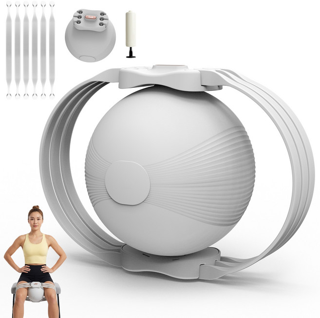 HVO 여성용 케겔 운동 기구 - 골반저근 강화 엉덩이 탄력 슬림 다리 조절 가능 강도, 1개, 그레이