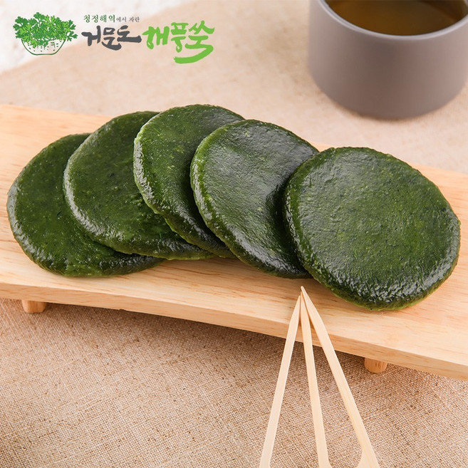 거문도해풍쑥 봄쑥으로 만든 무설탕 쑥떡 쑥개떡, 500g, 1개