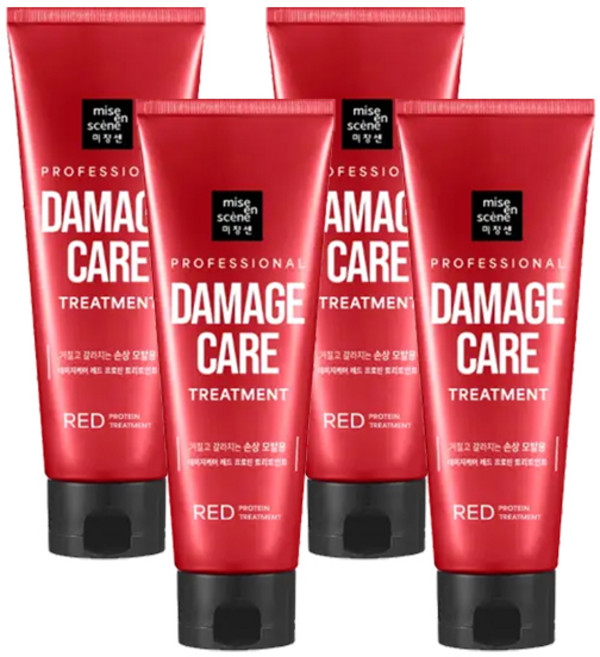 미쟝센 데미지케어 레드 프로틴 트리트먼트, 180ml, 4개