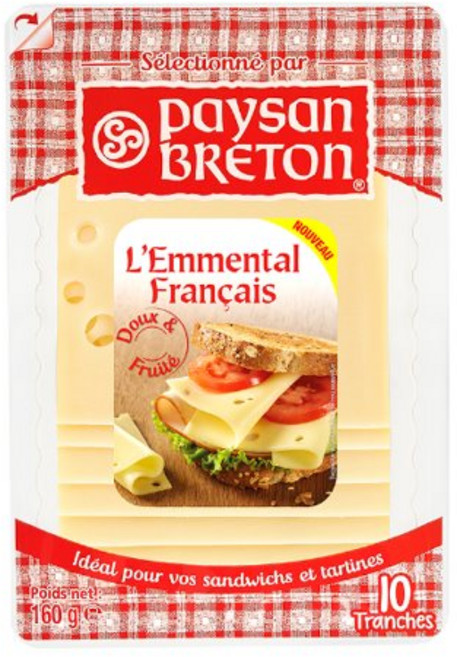 페이장프레통 에멘탈 프랑시스 슬라이스 160G, 1개