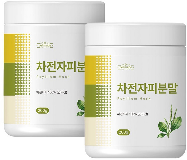 차전자피 식이섬유 가루 100% 인도산 차전차피 분말, 200g, 2개