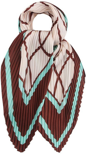 신원아울렛 배색 프린팅 플리츠 스카프 BJAFI2001 B