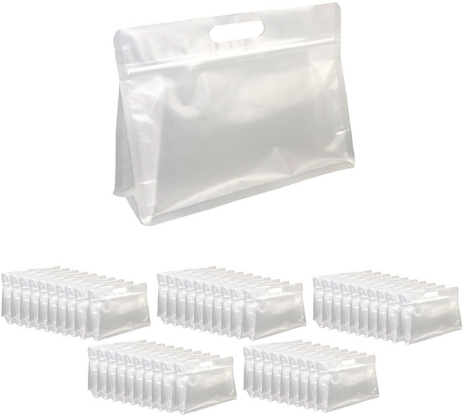 가로형 반투명 손잡이 지퍼백 어린이집 선물 간식 포장 50매, 1개