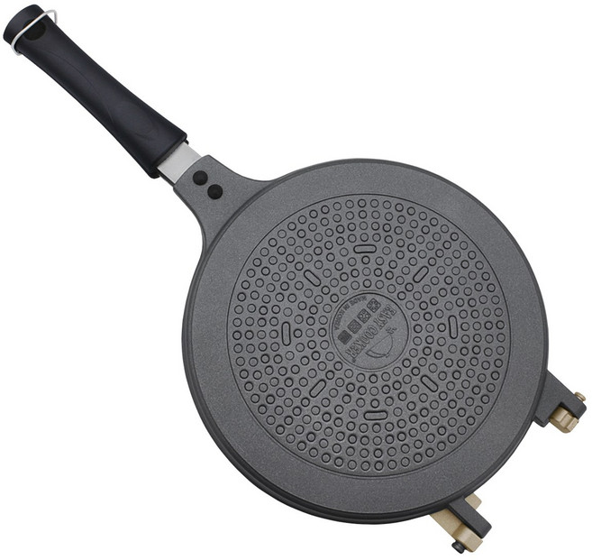 간식 후라이팬 IH 인덕션 원형 점보 와플팬 (골드그레이), 1개, 43cm