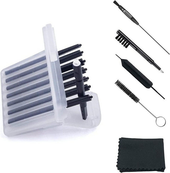 4팩 보청기 왁스 가드 필터32개 교체용 커루멘 스톱 트랩 포낙 와이드엑스 유니트론 및 리사운드 - 휴대용 케이스가 포함된 청소 키트 액세서리 5개, 32 Count (Pack of