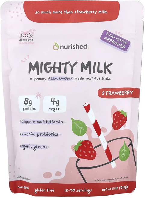 매우편하고 Nurished 어린이용 마이티 밀크 딸기 315g(11.1oz) 끝내주게잘나가는상품, Nurished어린이용마이티밀크딸기315g111oz, 315g - 쿠팡
