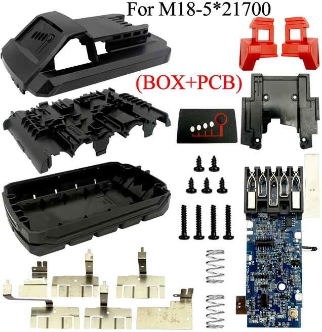 호환21700 리튬 이온 배터리 플라스틱 케이스 18V 하우징 용 PCB 충전 보호 회로 기판 상자 쉘, 01 1 Layer 5 Hole