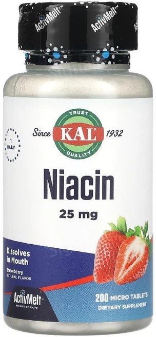 칼 니아신 나이아신 비타민B3 녹여먹는 딸기맛 25mg 200정 Niacin, 1개 - 쿠팡
