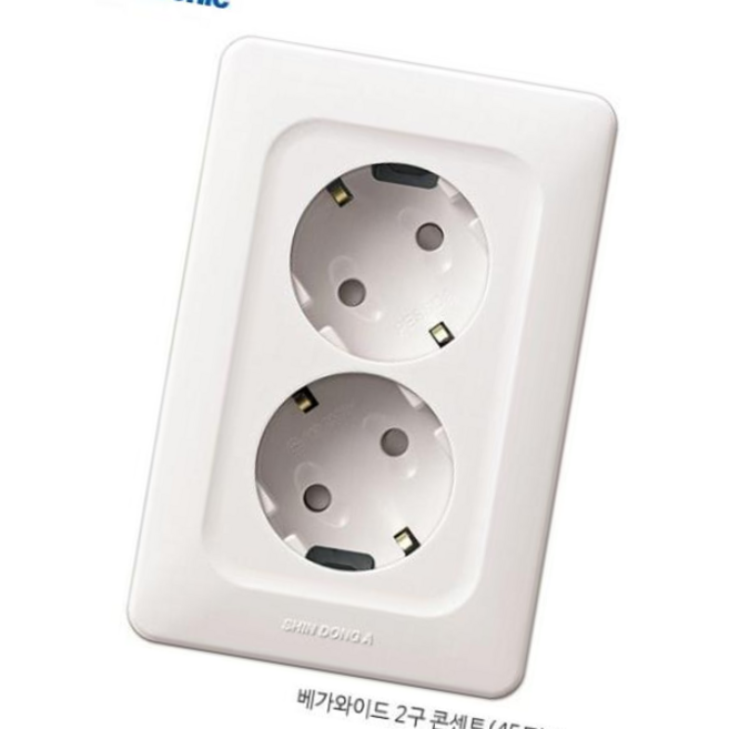 콘센트 파나소닉ES신동아 베가와이드 측면접지 2구, 본상품