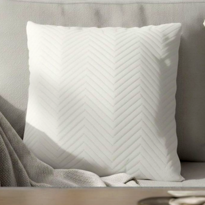 서플라이랩 북유럽 인테리어 벨벳퀼팅 쇼파쿠션 국산솜 포함, 옵션1. 화이트