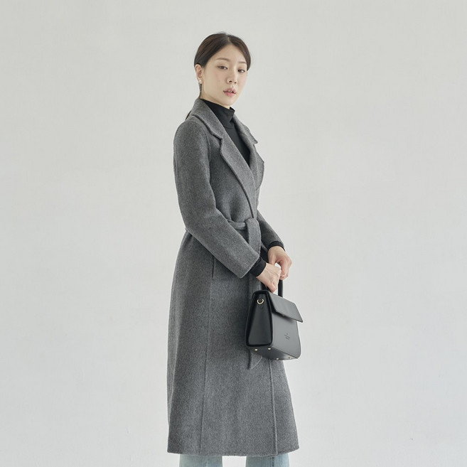 여성 겨울 롱코트 울100% 여자 겨울 코트 핸드메이드 [엘로]