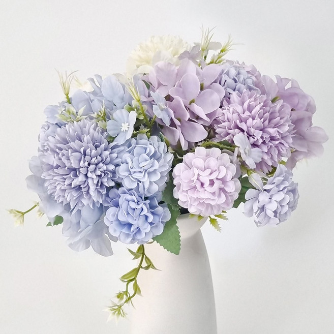 조화 꽃다발 수국조화 번들 부케 2P, 2개, 수국핑크