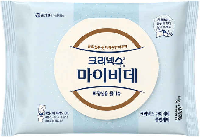 마이비데 화장실용 물티슈 캡형, 60g, 60매, 3개