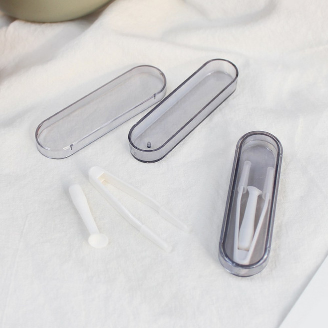 렌즈 착용 보조 도구 집게&봉 휴대용 위생 관리 세트 2개